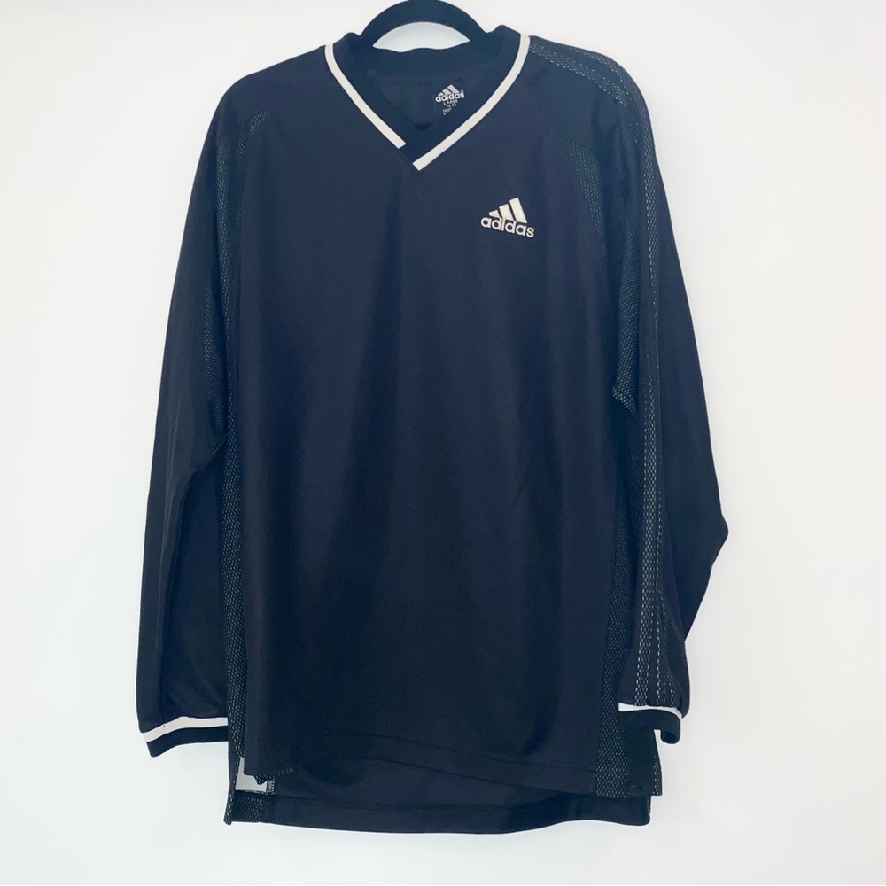 Adidas Black and White Pullover Windbreaker Jacket Size Large